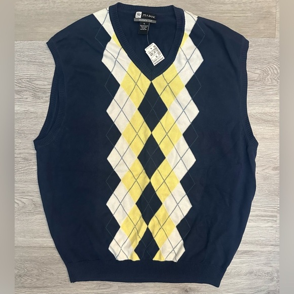 NWT Jos A Bank Argyle Cardigan Sweater Vest Men XL Preppy Old Money Quiet Luxury - Picture 1 of 4